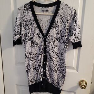 Black and White Animal Print Women's Sweater